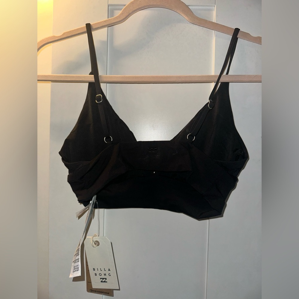 NWT Billabong Sol Searcher V-Neck Cami Bikini Top - Black Pebble - Picture 4 of 7